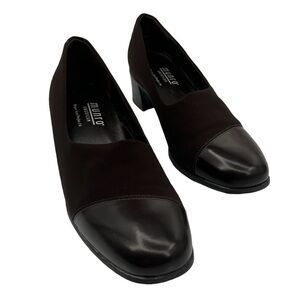 Munro American Brown Cap Toe Block Heels Size 9 Women's